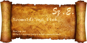 Szomolányi Elek névjegykártya